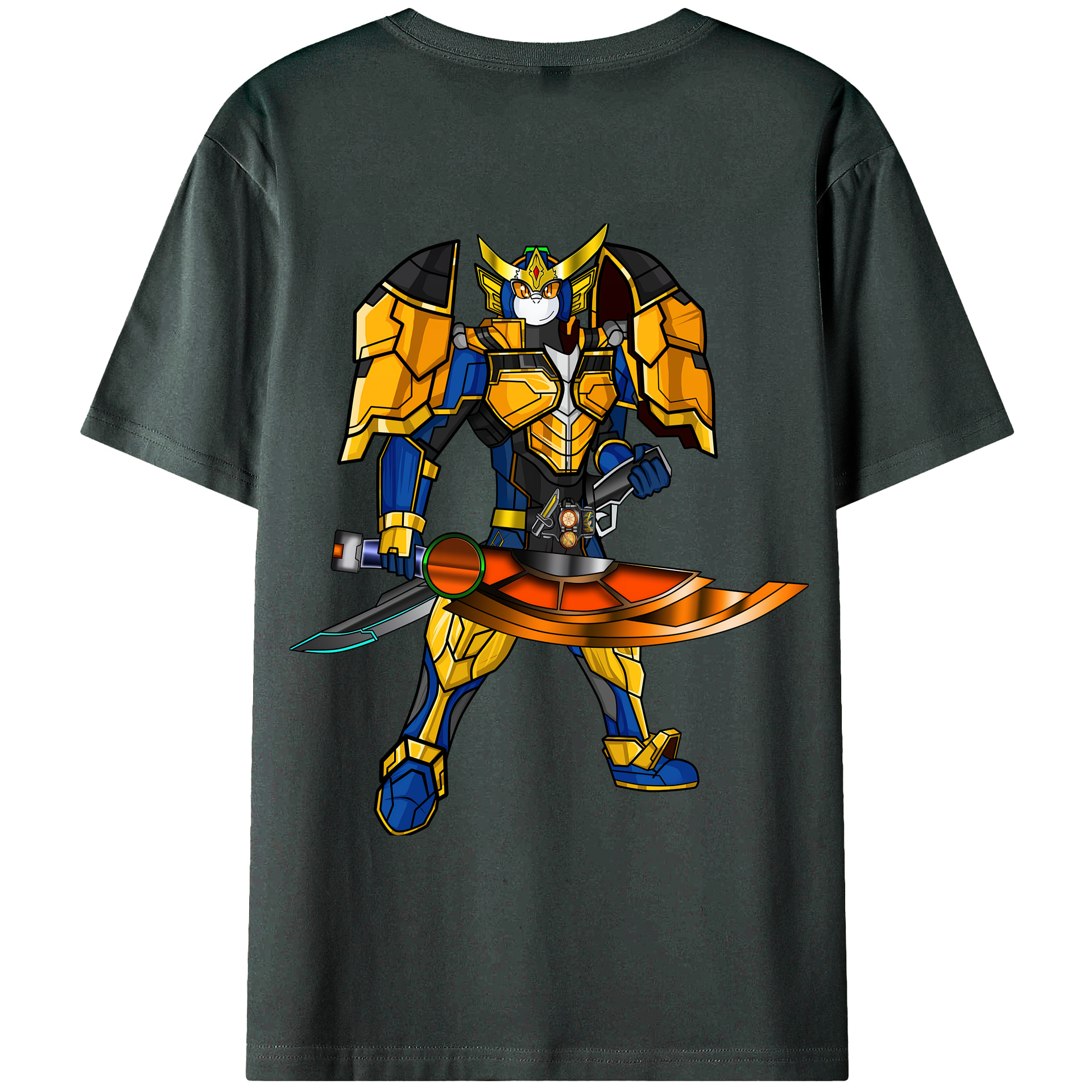 （画像用） Digimon デジタルモンスター/デジモン 綿100％ メンズ半袖Tシャツ（バックプリント） 通気性